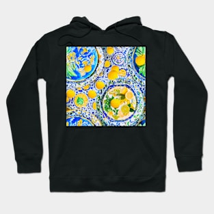 Lemons on Majolica plates Hoodie